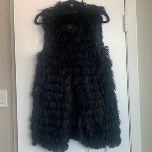 Steve Madden Black Faux Fur Vest